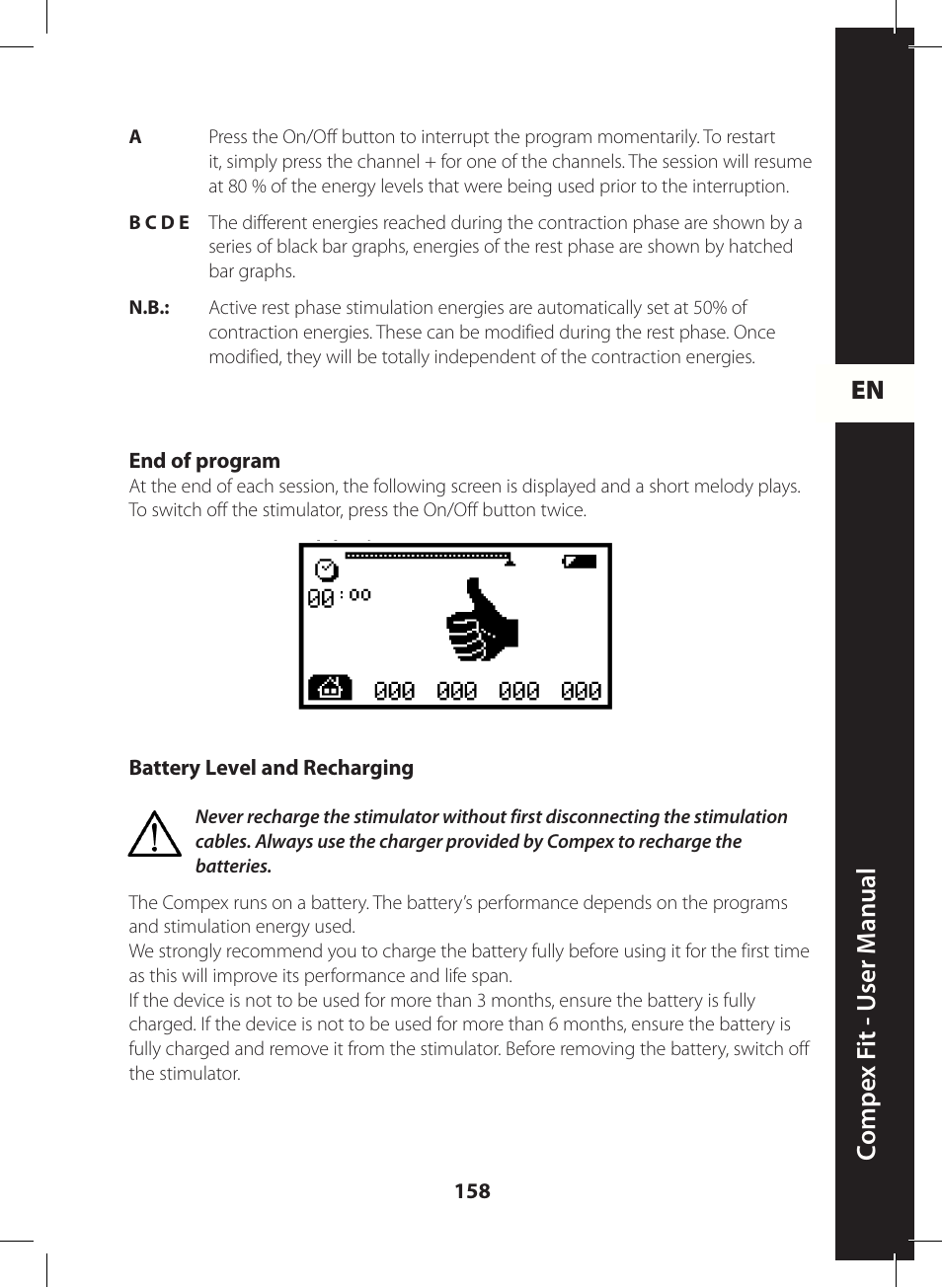 En c ompe x f it - u ser m anual | Compex FIT User Manual | Page 158 / 172