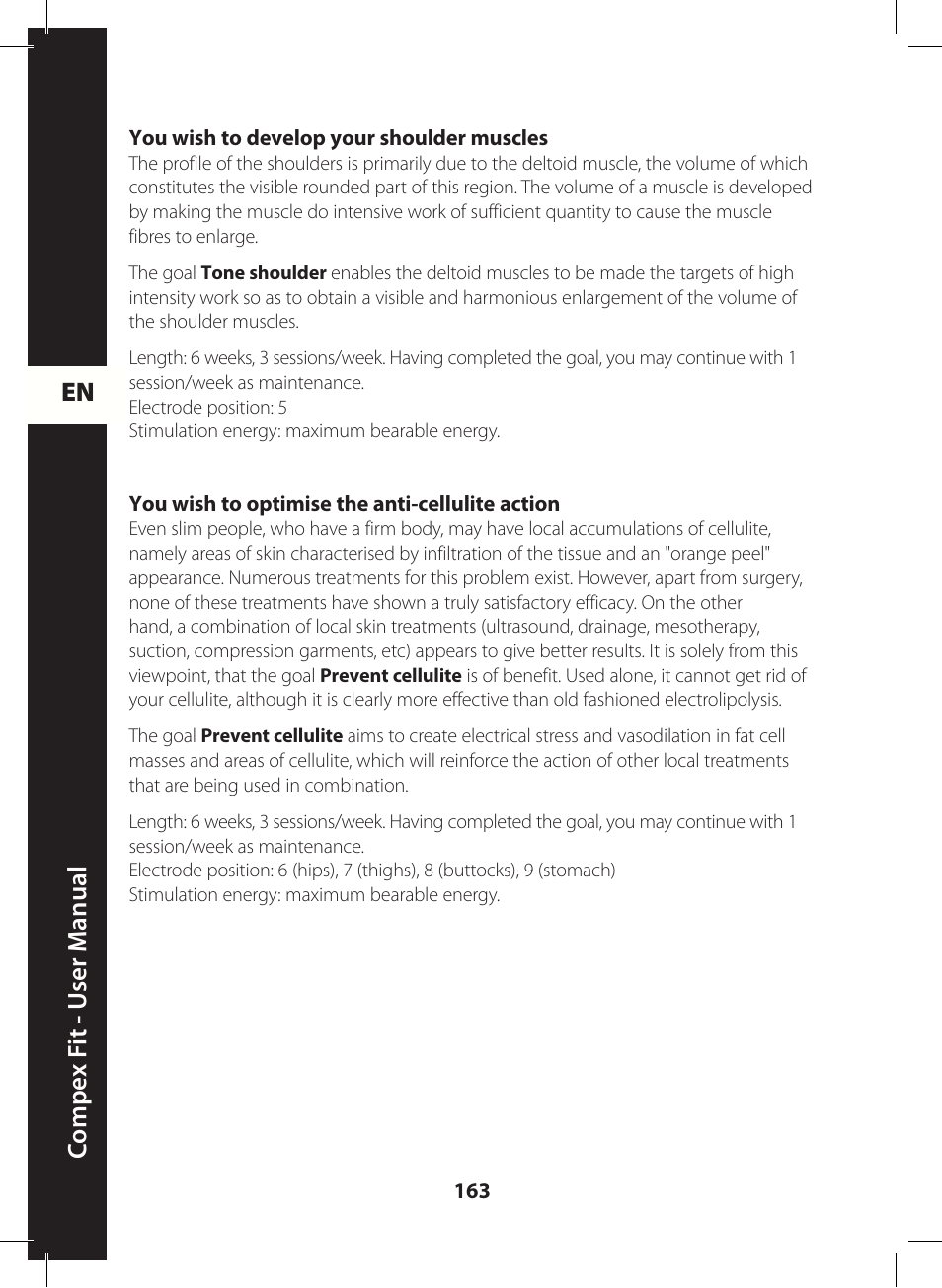 Compex FIT User Manual | Page 163 / 172