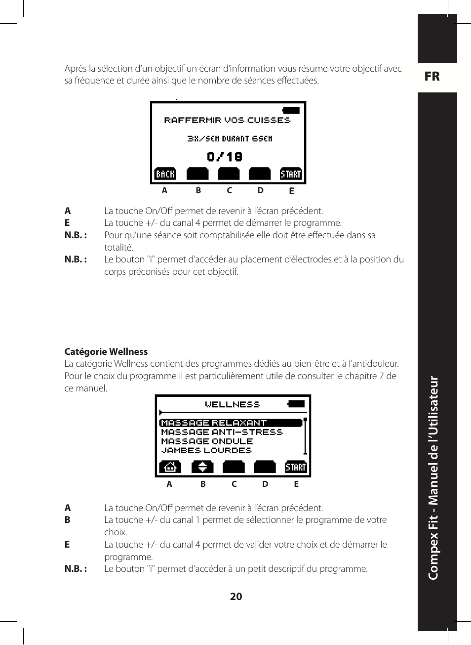 Fr c ompe x f it - m anuel de l ’utilisa teur | Compex FIT User Manual | Page 20 / 172