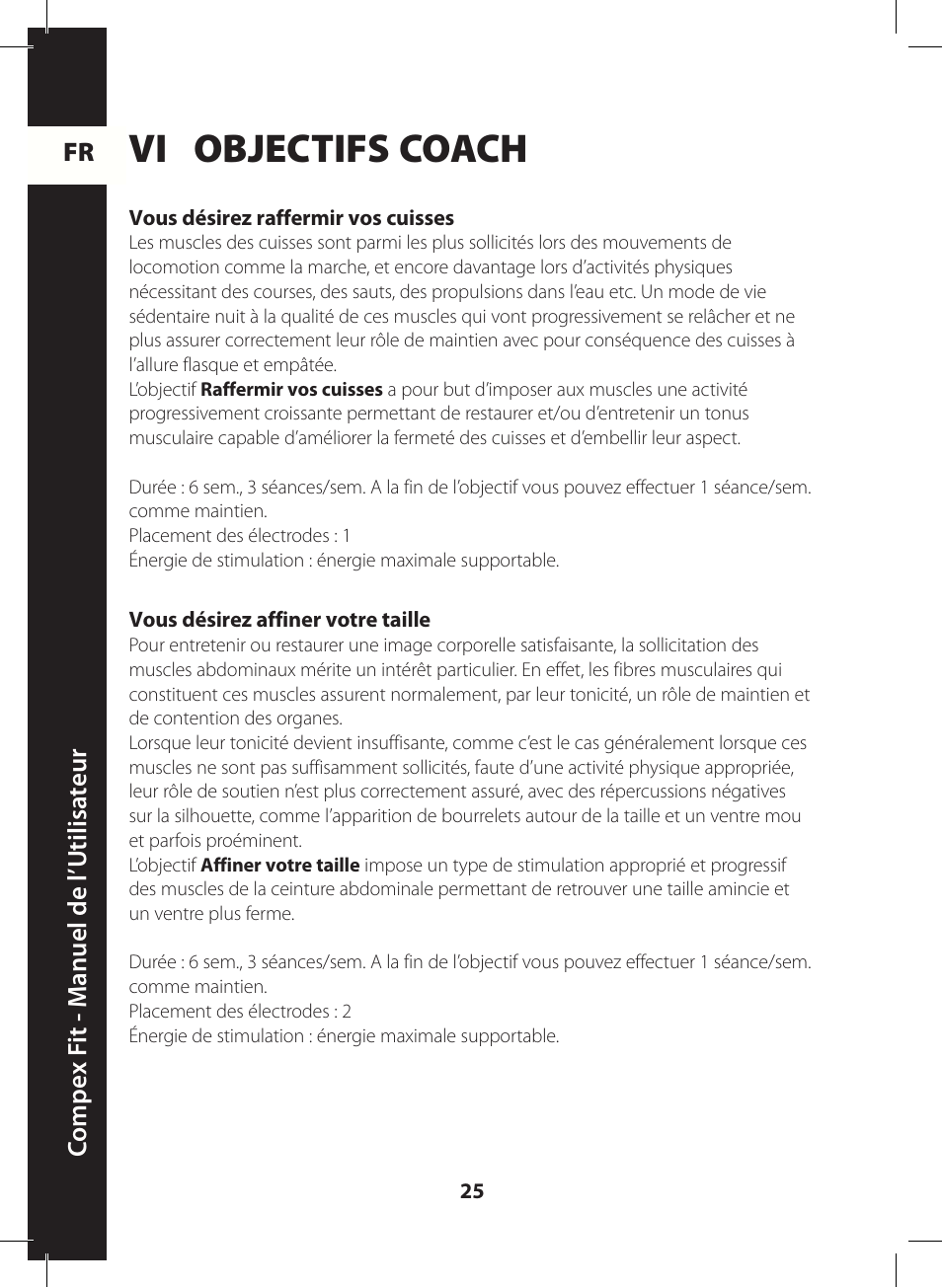 Vi objectifs coach | Compex FIT User Manual | Page 25 / 172