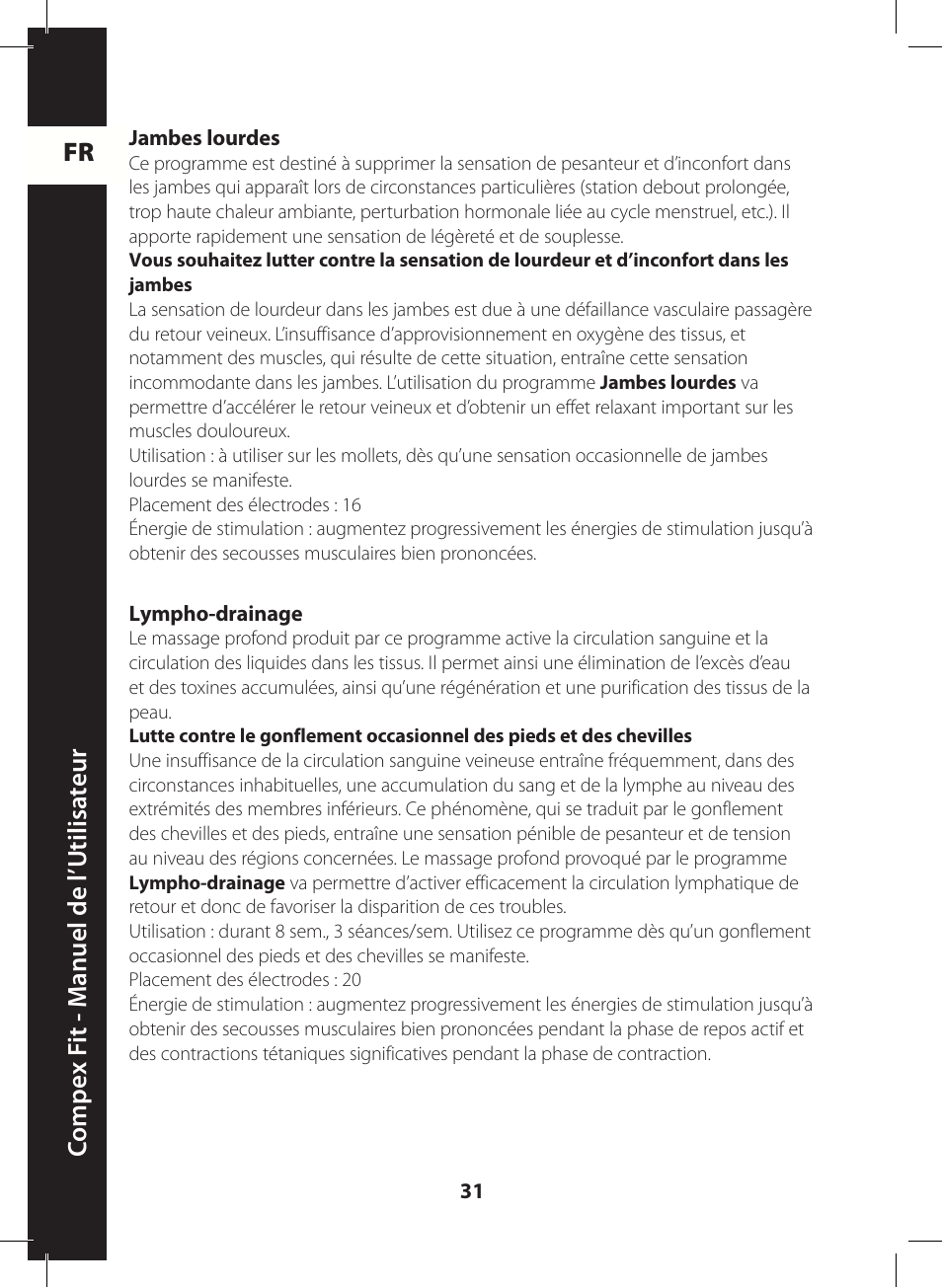 Compex FIT User Manual | Page 31 / 172