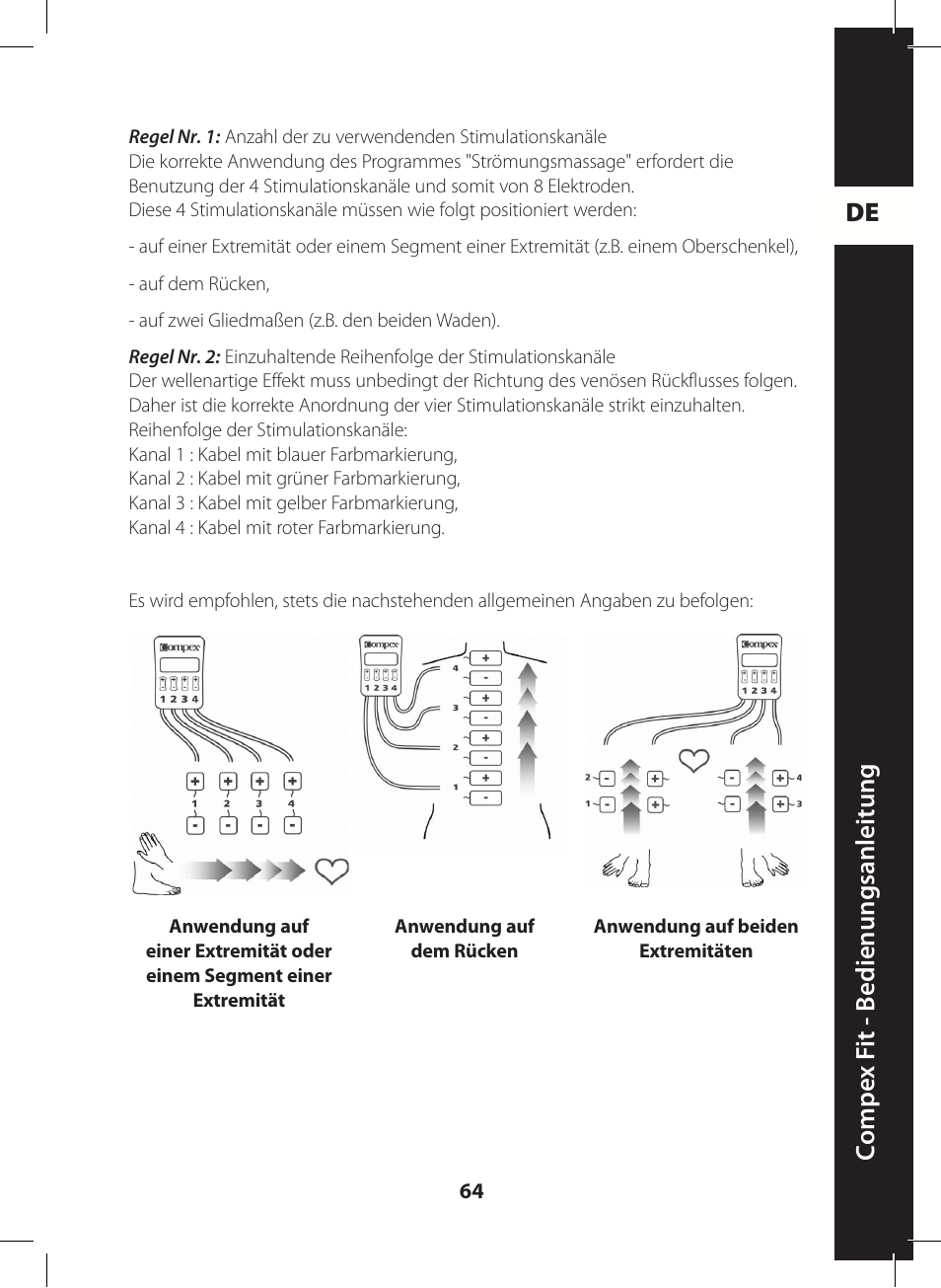 De c ompe x f it - b edienungsanleitung | Compex FIT User Manual | Page 64 / 172