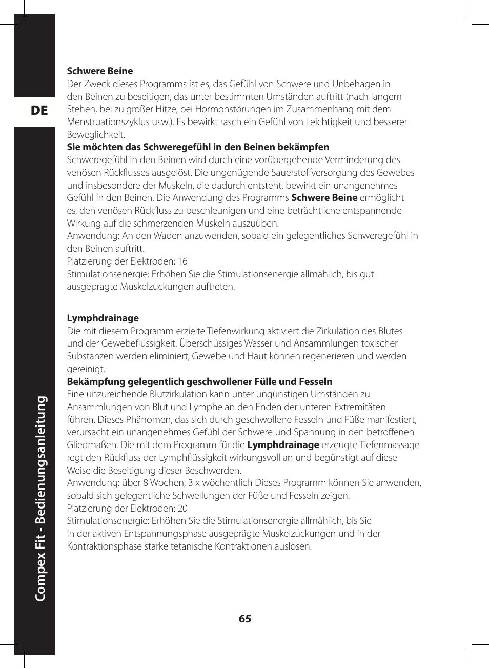 Compex FIT User Manual | Page 65 / 172