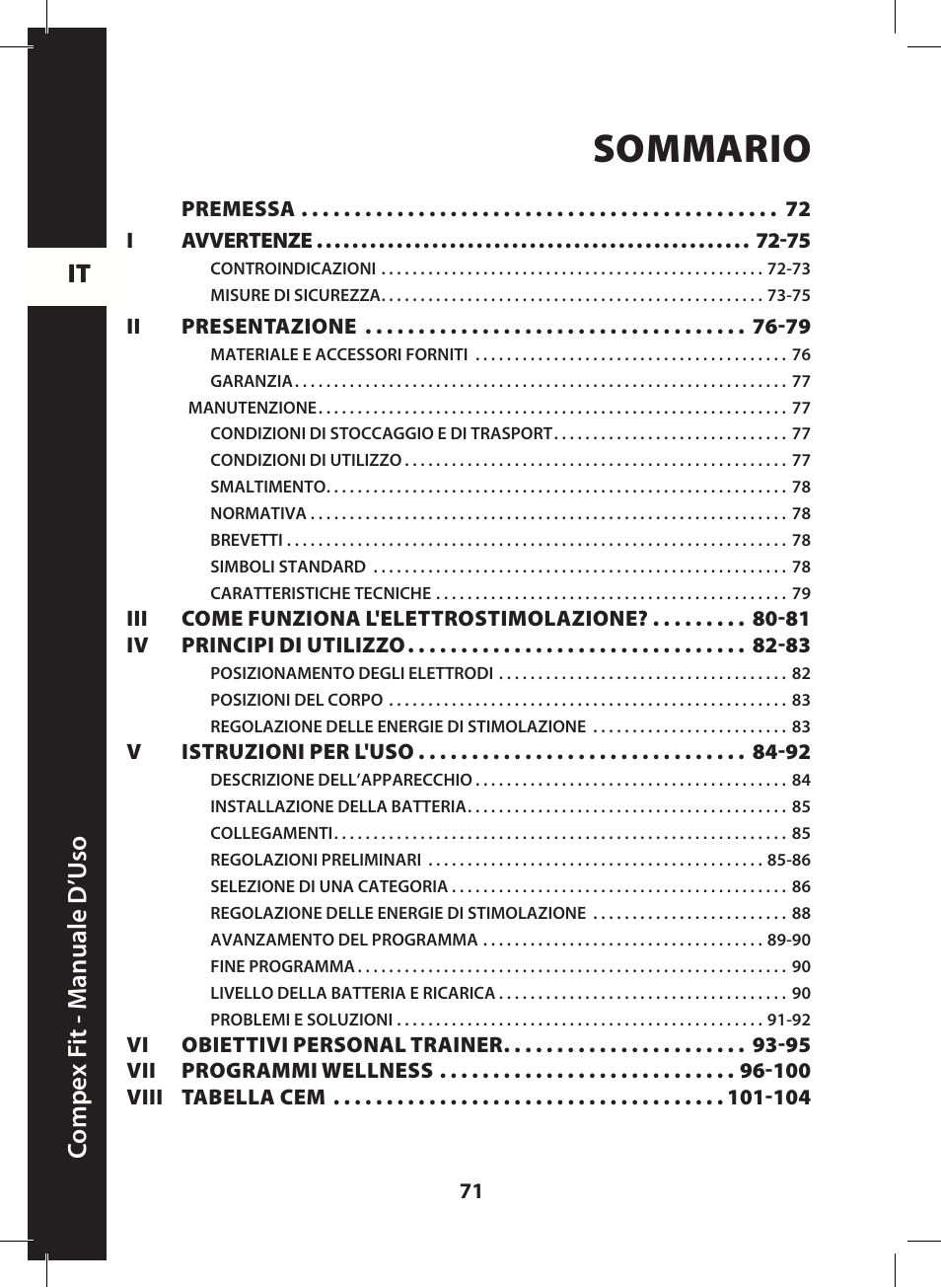 Compex FIT User Manual | Page 71 / 172