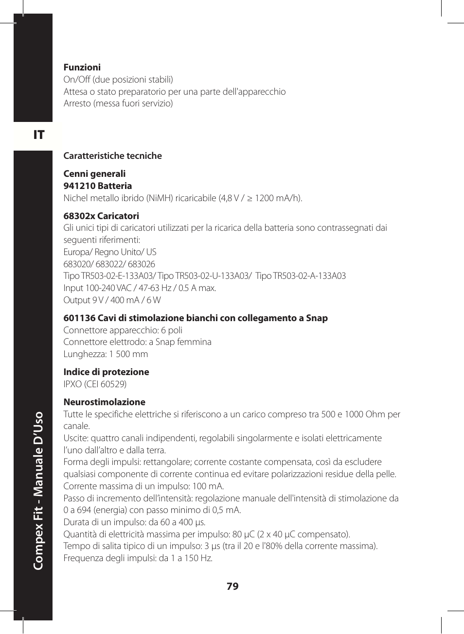 It c ompe x f it - m anuale d ’u so | Compex FIT User Manual | Page 79 / 172