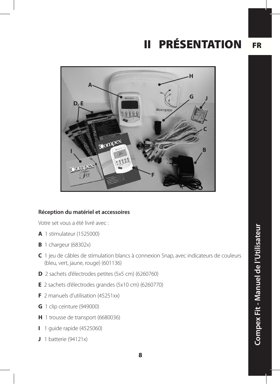 Ii présentation, Fr c ompe x f it - m anuel de l ’utilisa teur | Compex FIT User Manual | Page 8 / 172