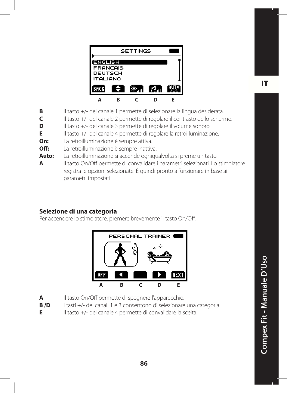 It c ompe x f it - m anuale d ’u so | Compex FIT User Manual | Page 86 / 172