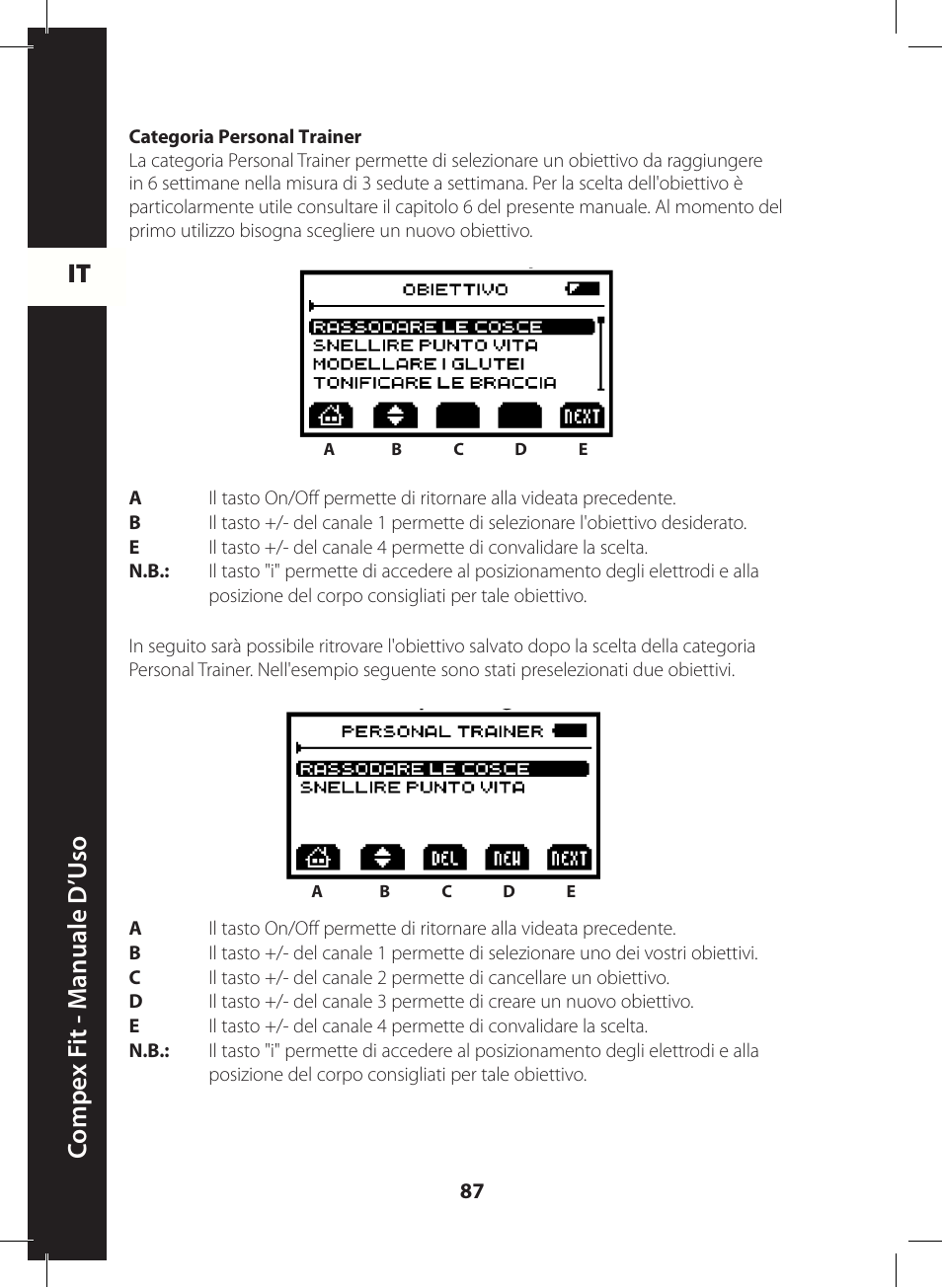 It c ompe x f it - m anuale d ’u so | Compex FIT User Manual | Page 87 / 172