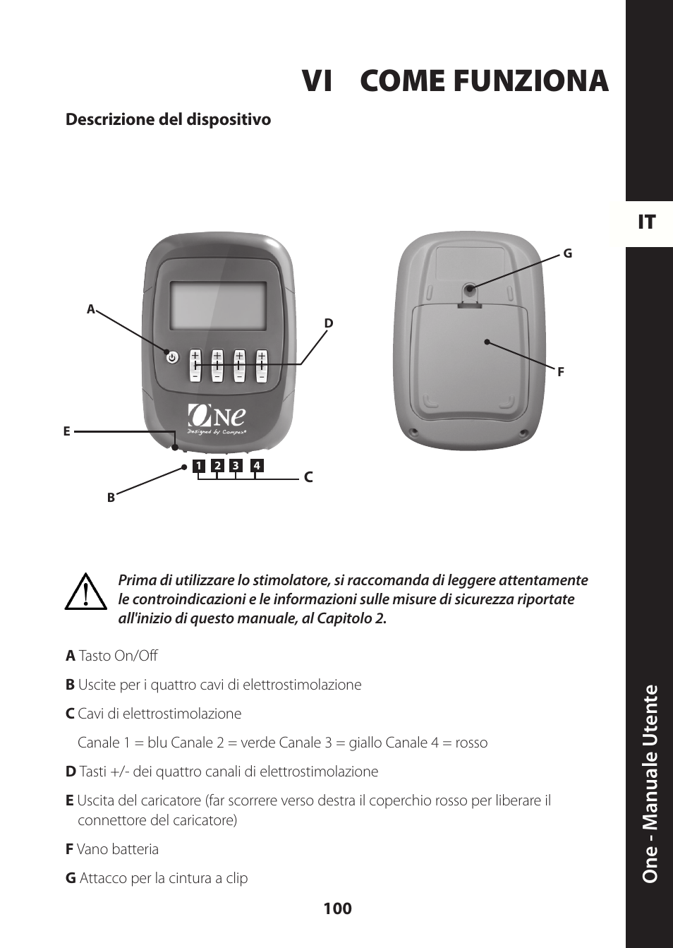 Vi come funziona, It one - m anuale ut en te | Compex ONE User Manual | Page 103 / 256