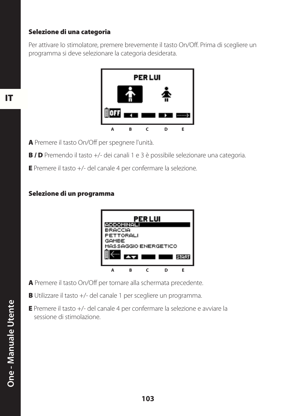 It one - m anuale ut en te | Compex ONE User Manual | Page 106 / 256