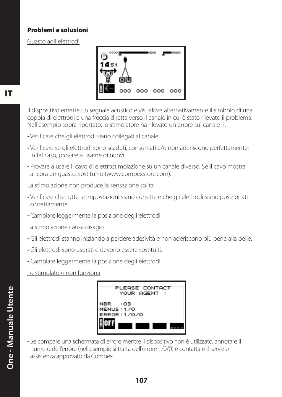 It one - m anuale ut en te | Compex ONE User Manual | Page 110 / 256