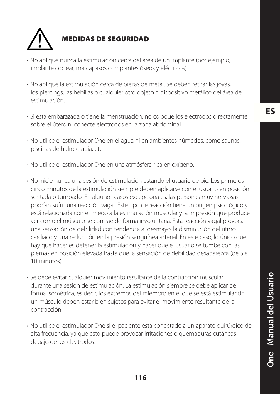 Es one - m anual del u suario | Compex ONE User Manual | Page 119 / 256