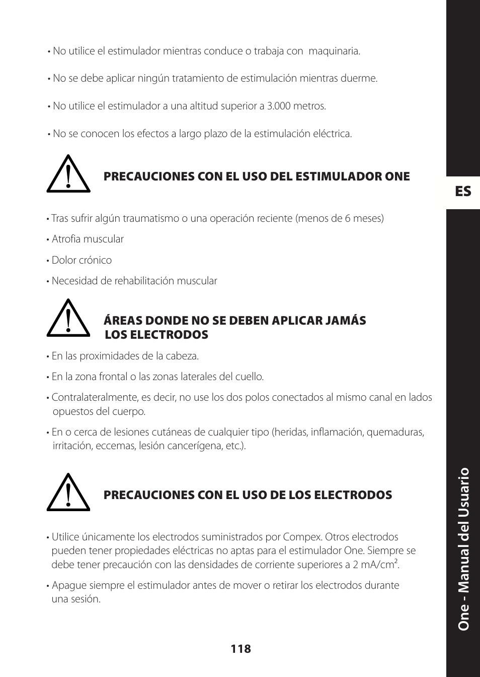 Es one - m anual del u suario | Compex ONE User Manual | Page 121 / 256