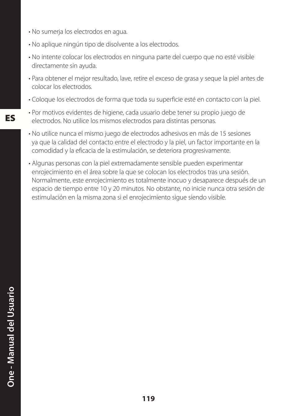 Es one - m anual del u suario | Compex ONE User Manual | Page 122 / 256
