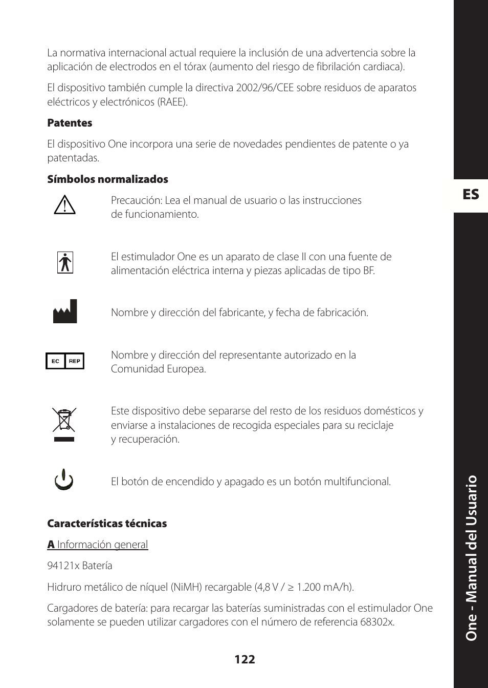 Es one - m anual del u suario | Compex ONE User Manual | Page 125 / 256