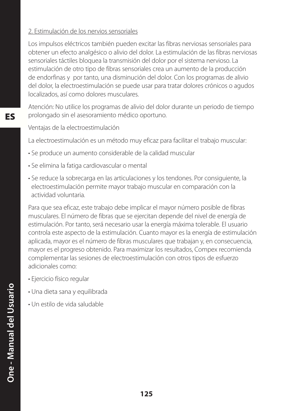 Es one - m anual del u suario | Compex ONE User Manual | Page 128 / 256