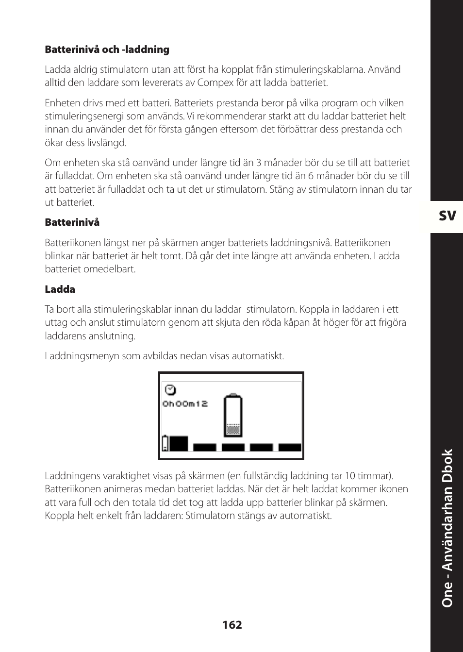 Sv one - a nv ändarhan dbok | Compex ONE User Manual | Page 165 / 256