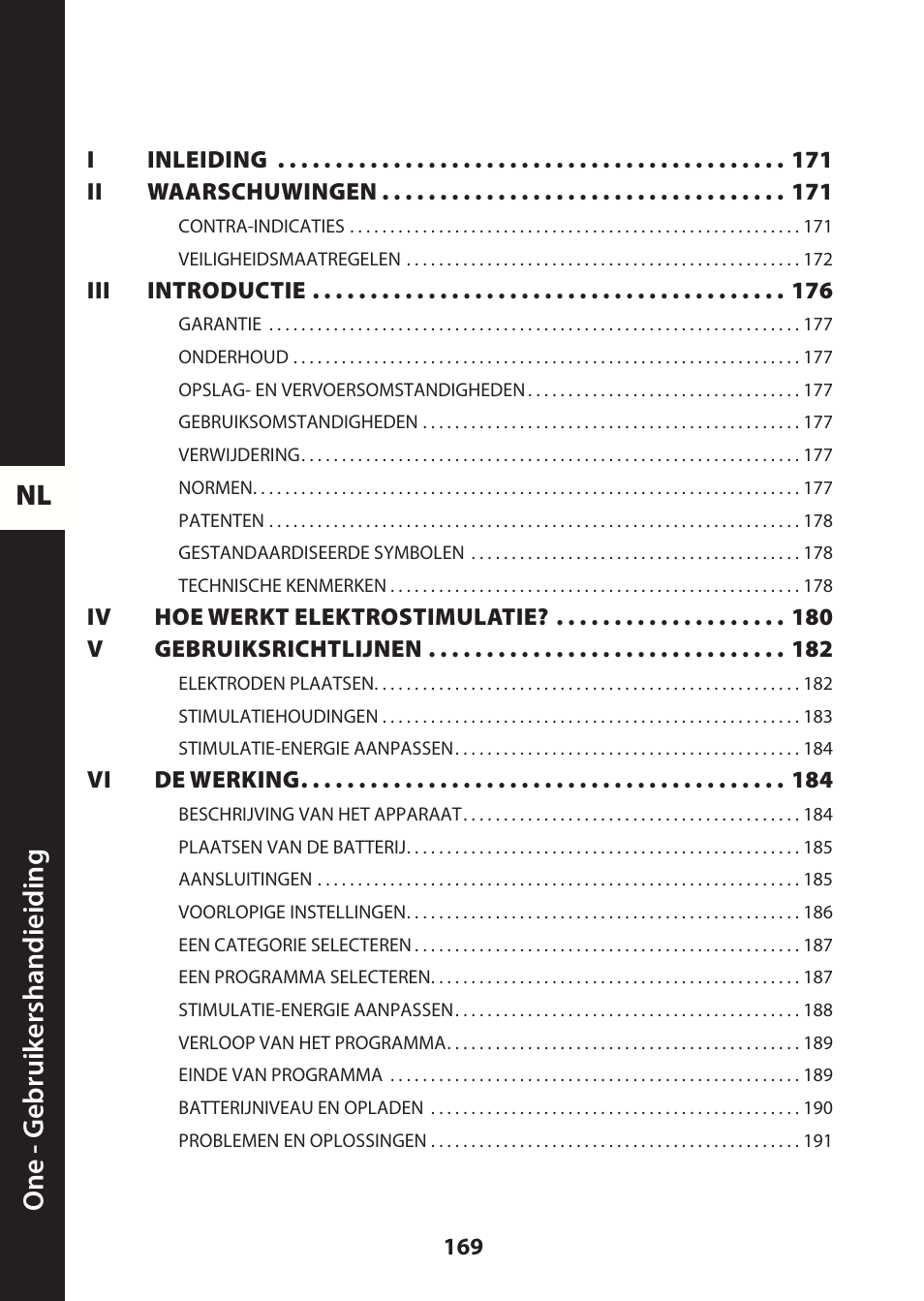 Nl one - g ebruik ershandieiding | Compex ONE User Manual | Page 172 / 256