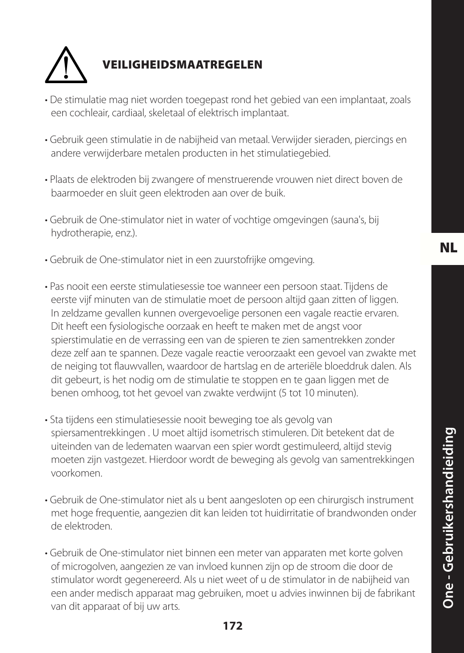 Nl one - g ebruik ershandieiding | Compex ONE User Manual | Page 175 / 256