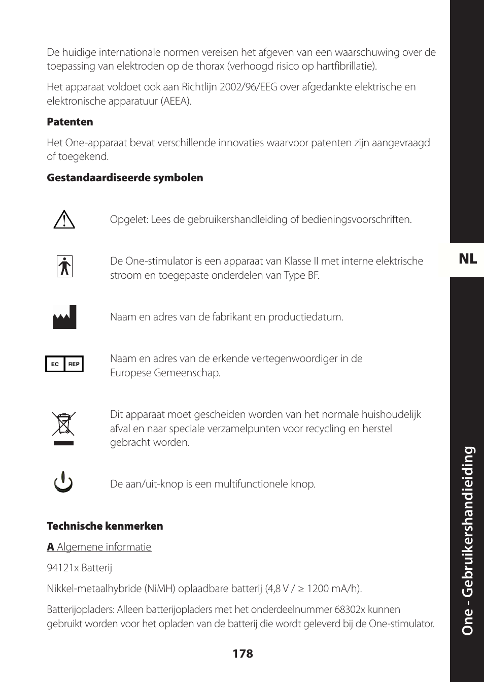Nl one - g ebruik ershandieiding | Compex ONE User Manual | Page 181 / 256