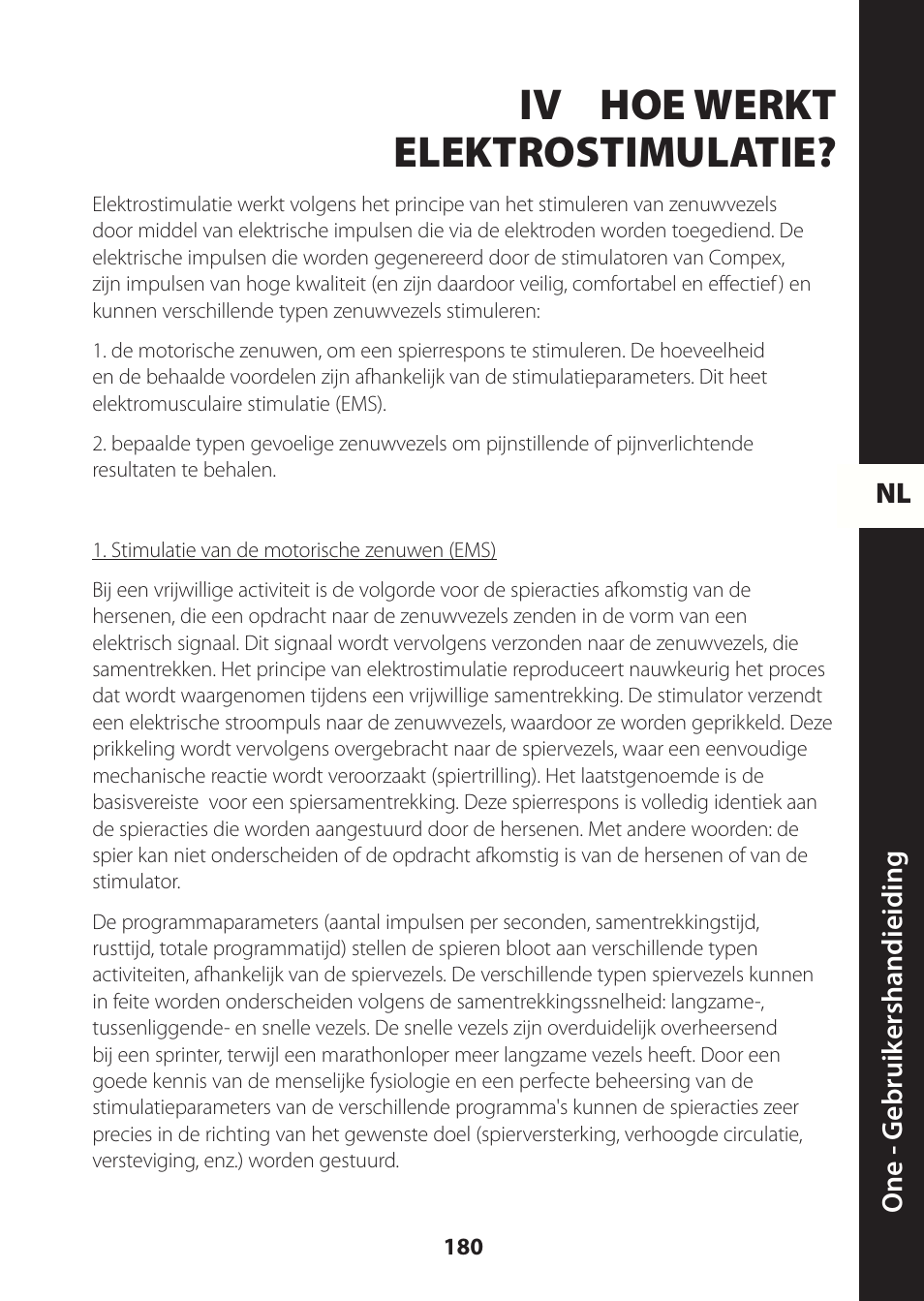 Iv hoe werkt elektrostimulatie | Compex ONE User Manual | Page 183 / 256