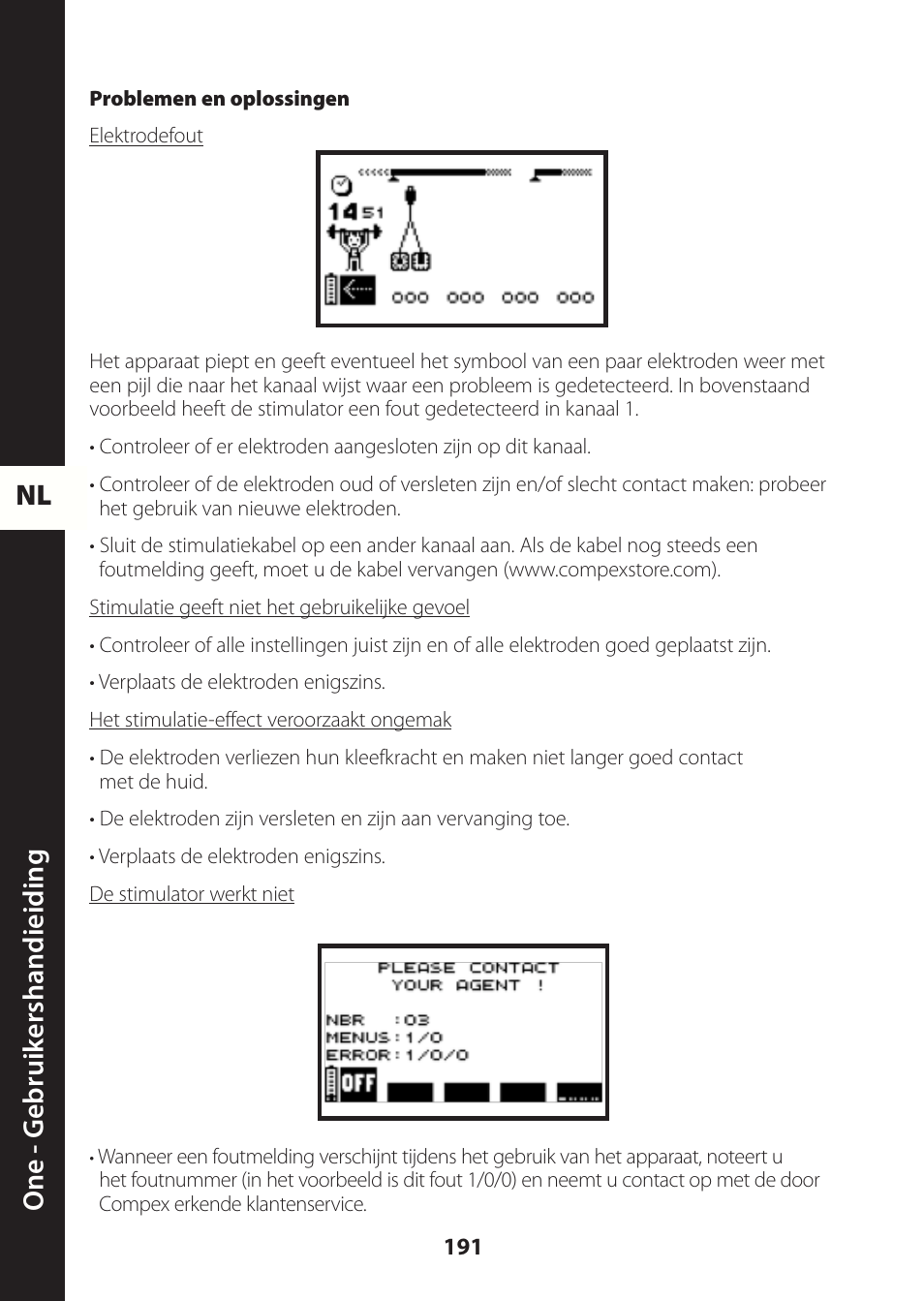 Nl one - g ebruik ershandieiding | Compex ONE User Manual | Page 194 / 256