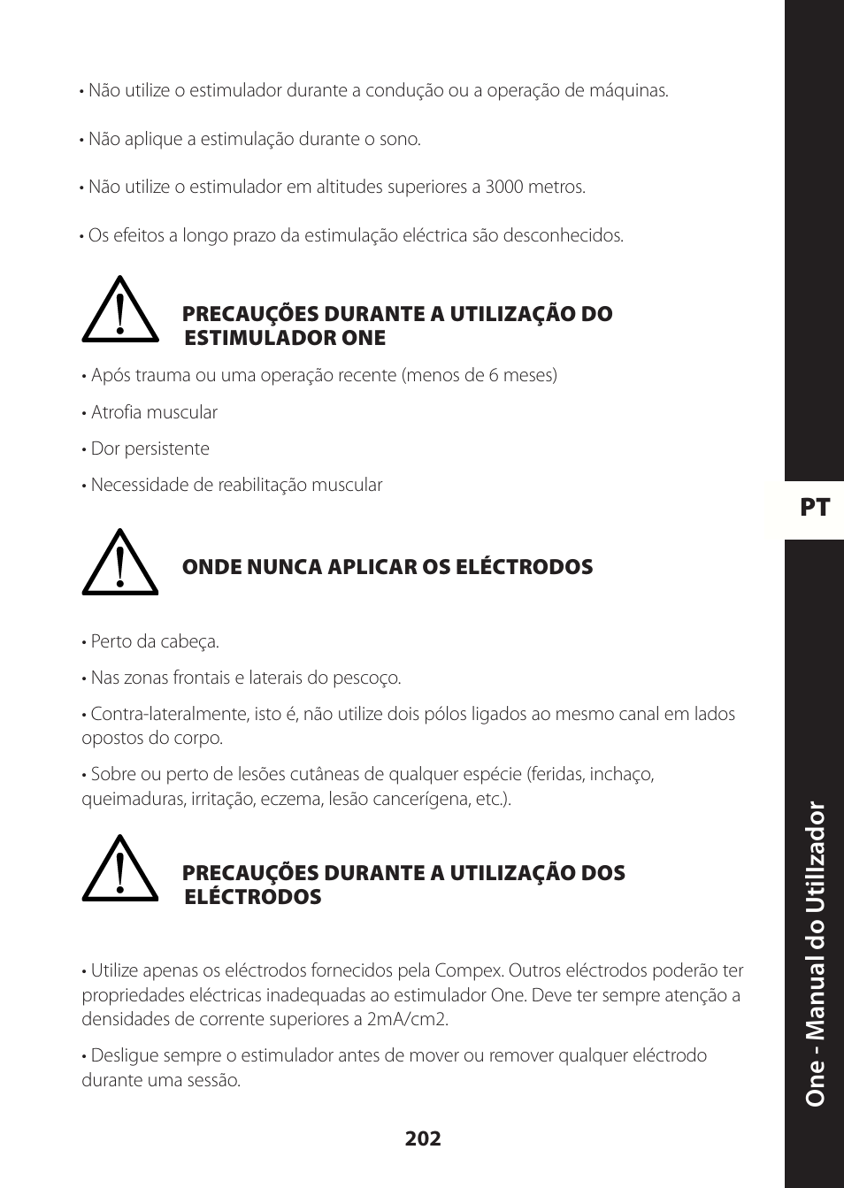 Pt one - m anual do utili zador | Compex ONE User Manual | Page 205 / 256