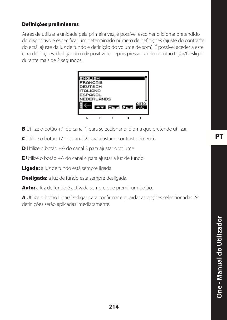 Pt one - m anual do utili zador | Compex ONE User Manual | Page 217 / 256