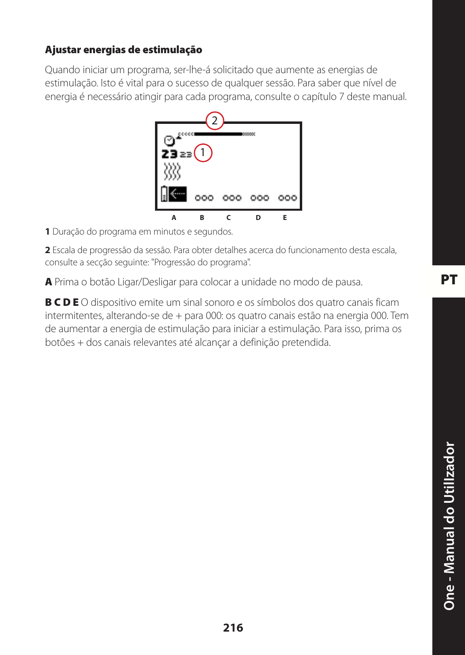 Pt one - m anual do utili zador | Compex ONE User Manual | Page 219 / 256
