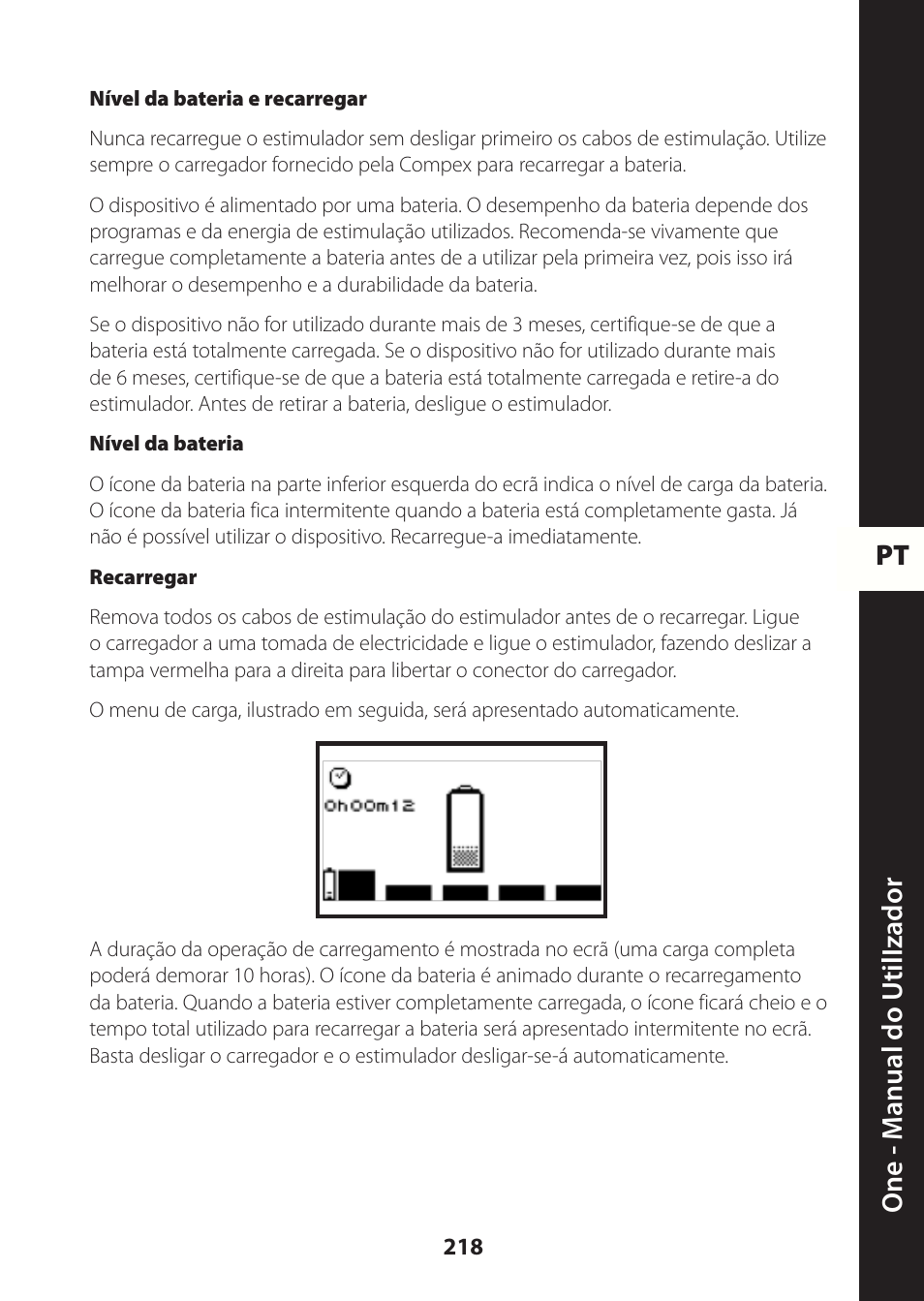 Pt one - m anual do utili zador | Compex ONE User Manual | Page 221 / 256