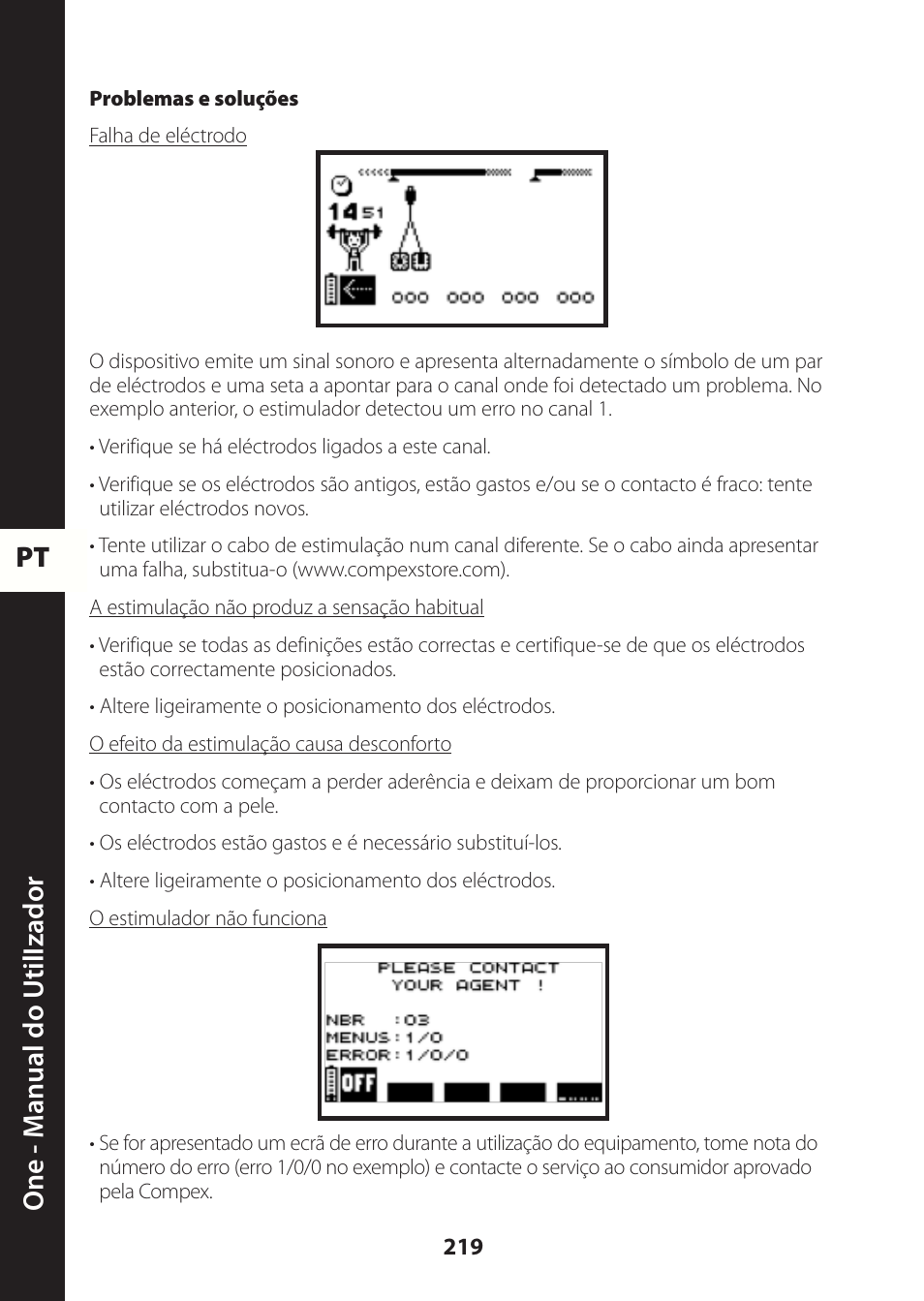 Pt one - m anual do utili zador | Compex ONE User Manual | Page 222 / 256