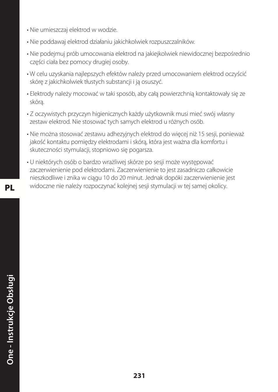 Pl one - instruk cje obsług i | Compex ONE User Manual | Page 234 / 256