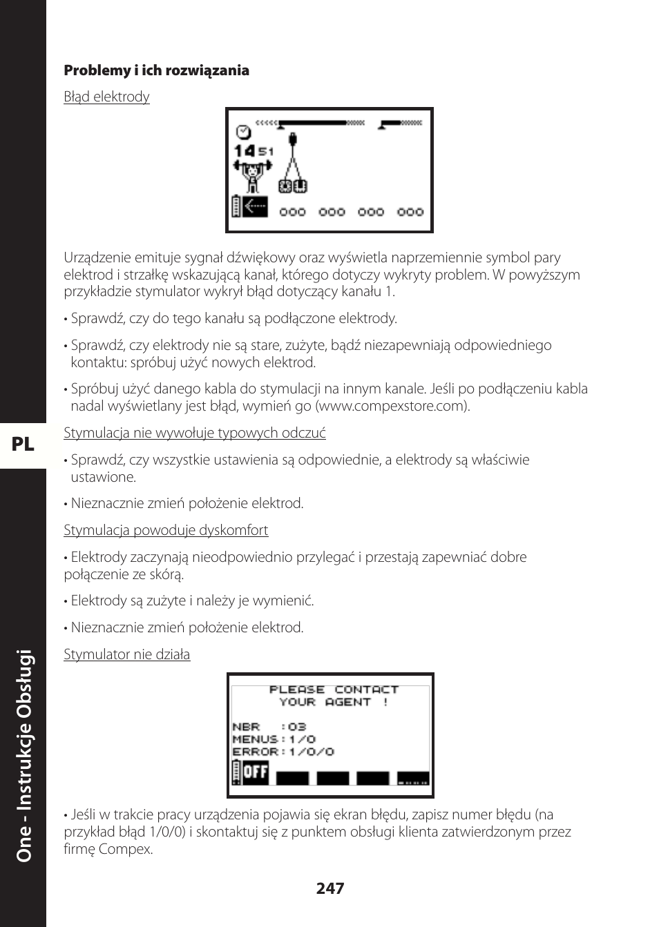 Pl one - instruk cje obsług i | Compex ONE User Manual | Page 250 / 256