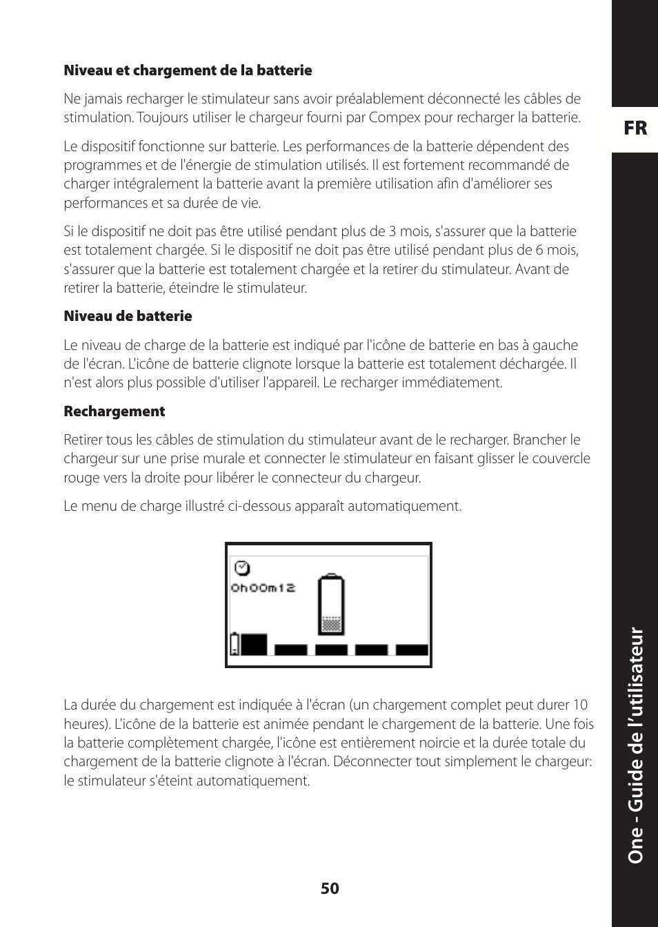 Fr one - guide de l ’utilisa teur | Compex ONE User Manual | Page 53 / 256