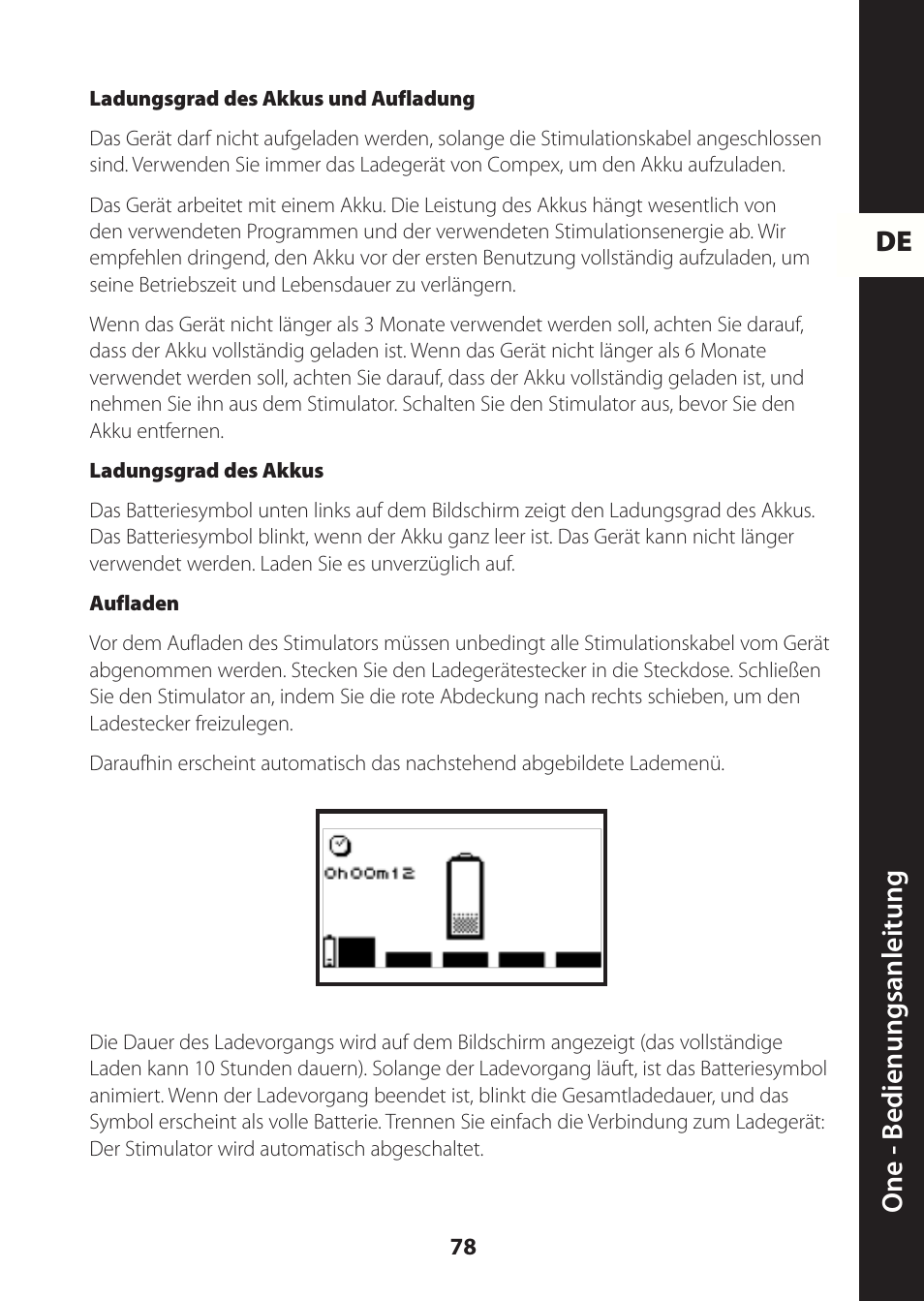 De one - b edienungsanleitung | Compex ONE User Manual | Page 81 / 256