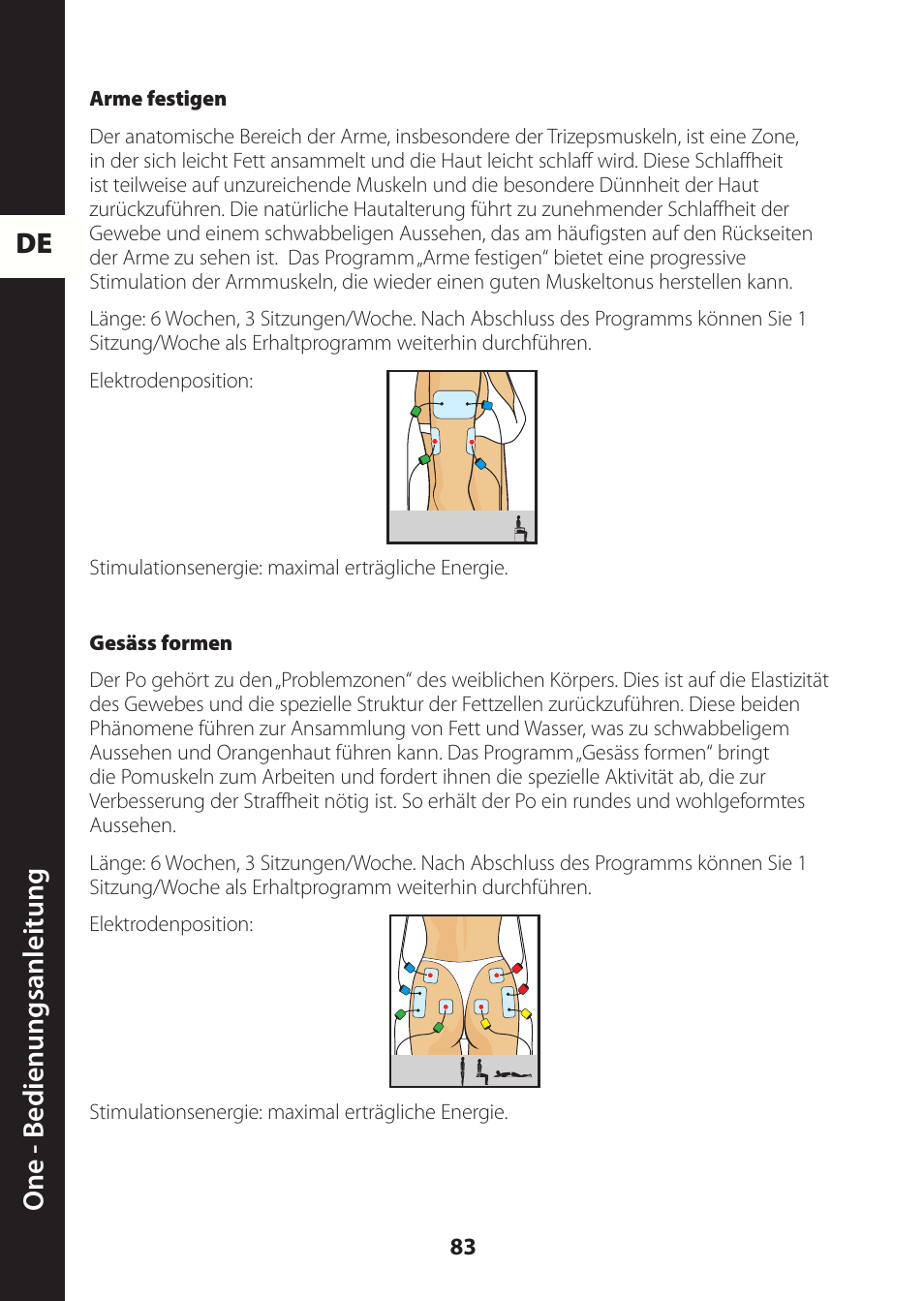 De one - b edienungsanleitung | Compex ONE User Manual | Page 86 / 256