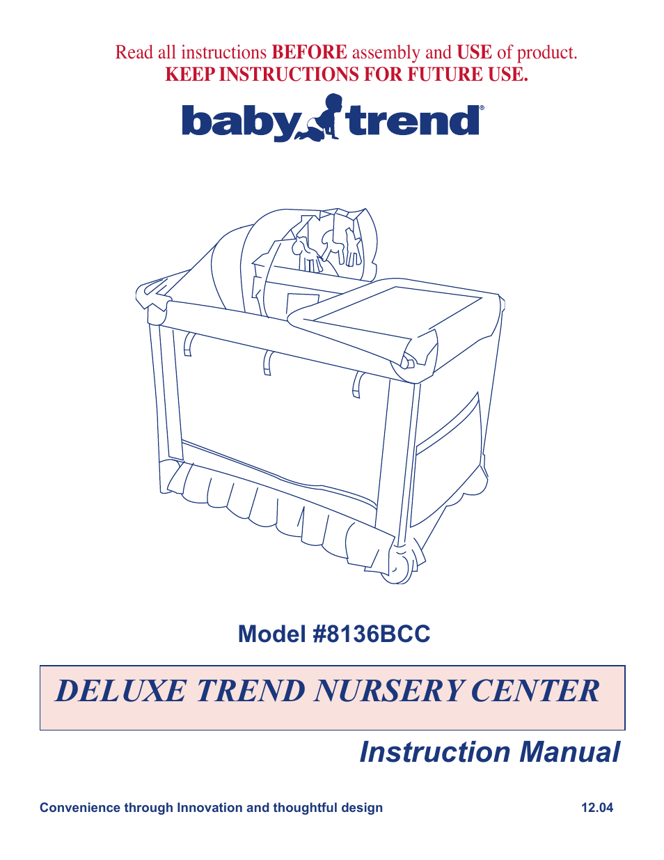 Baby Trend Deluxe Trend Nursery Center 8136BCC User Manual | 11 pages