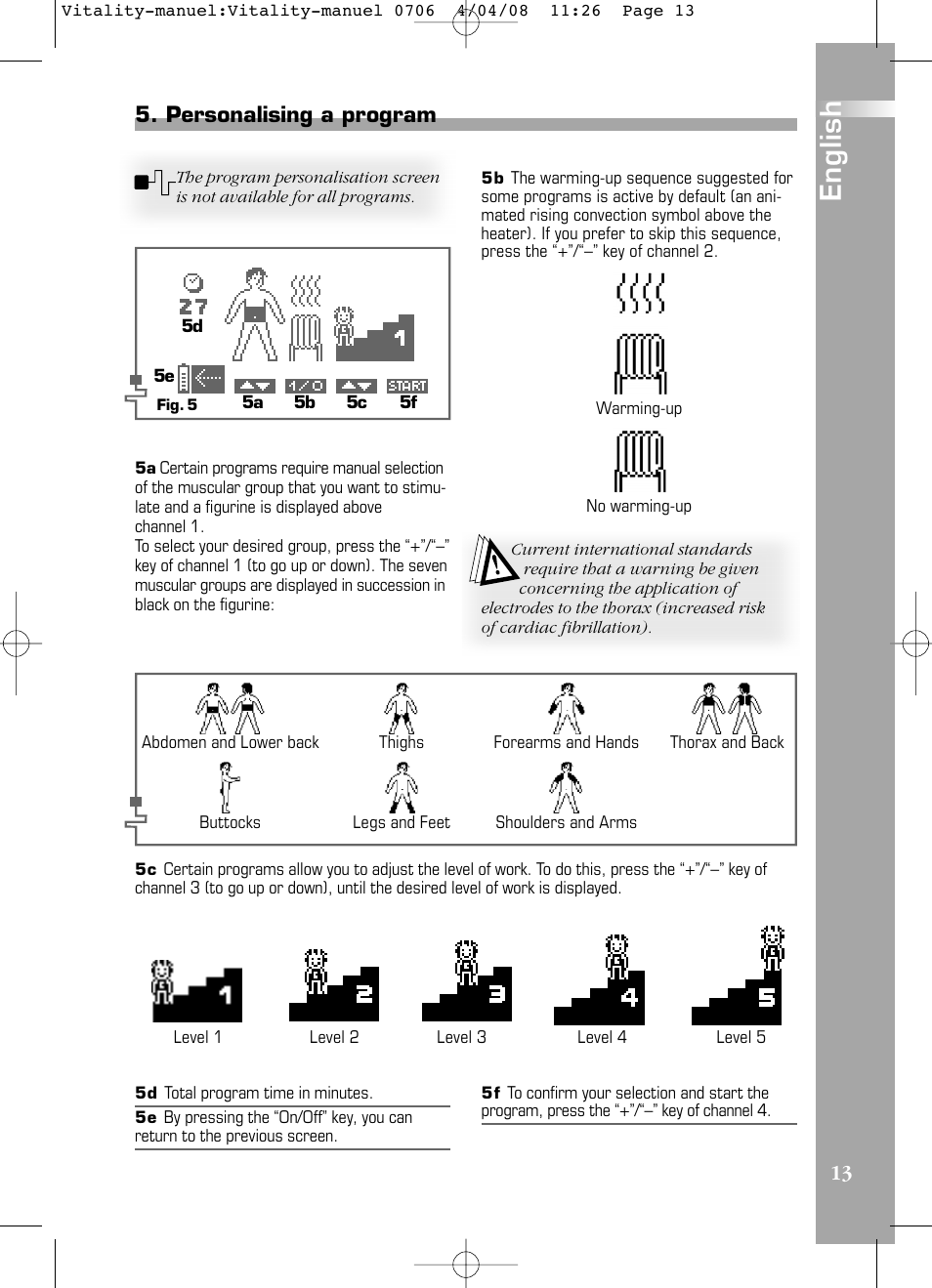 English | Compex Vitality User Manual | Page 13 / 308