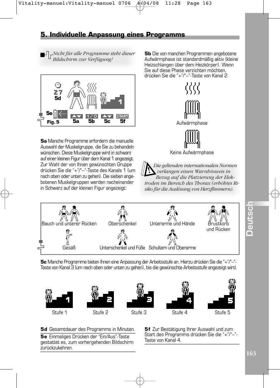 Deutsch | Compex Vitality User Manual | Page 163 / 308