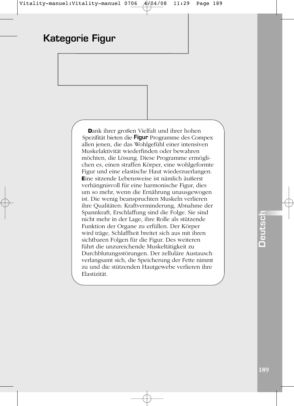 Kategorie figur, Deutsch | Compex Vitality User Manual | Page 189 / 308
