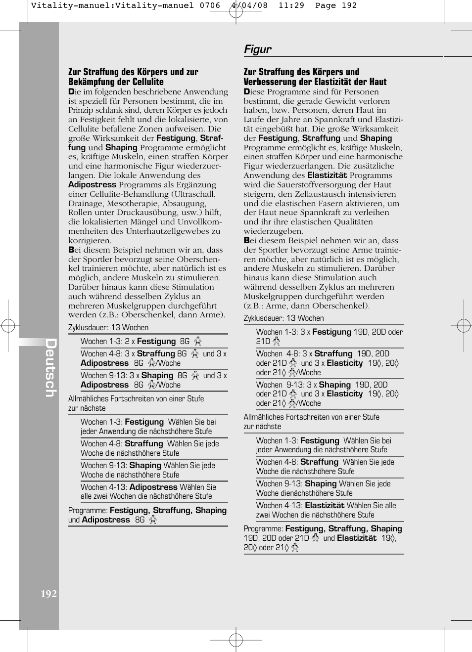 Deutsch, Figur | Compex Vitality User Manual | Page 192 / 308