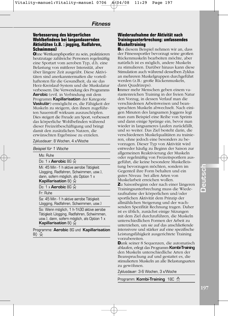 Deutsch, Fitness | Compex Vitality User Manual | Page 197 / 308
