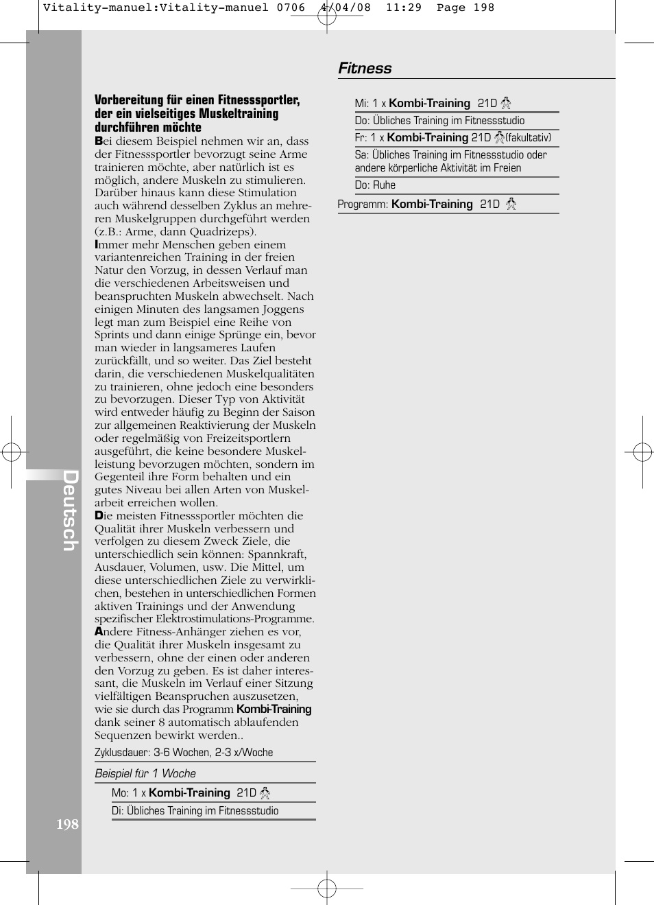 Deutsch, Fitness | Compex Vitality User Manual | Page 198 / 308