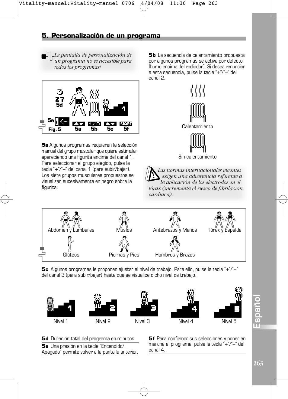 Español | Compex Vitality User Manual | Page 263 / 308