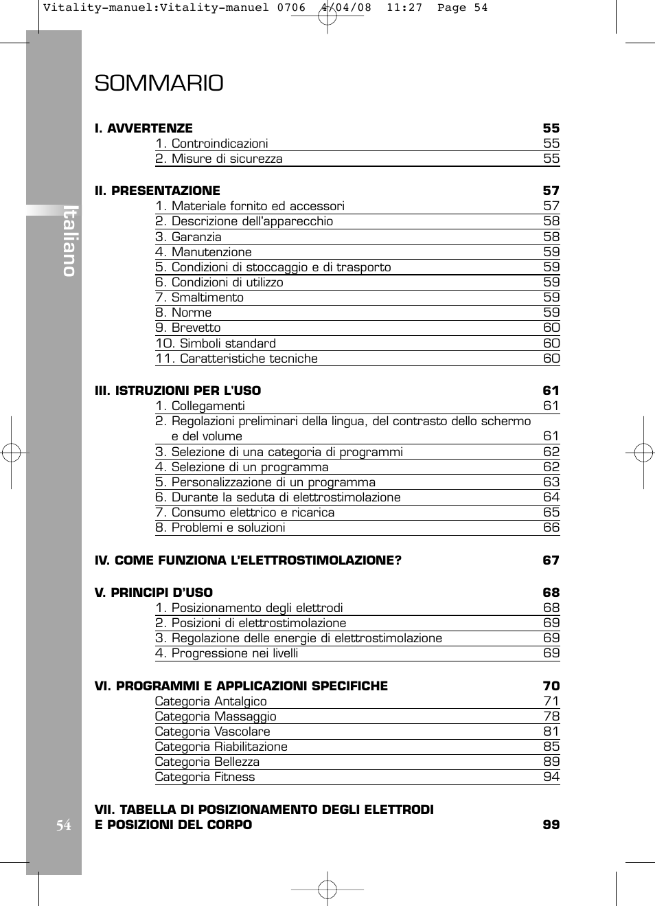 Compex Vitality User Manual | Page 54 / 308