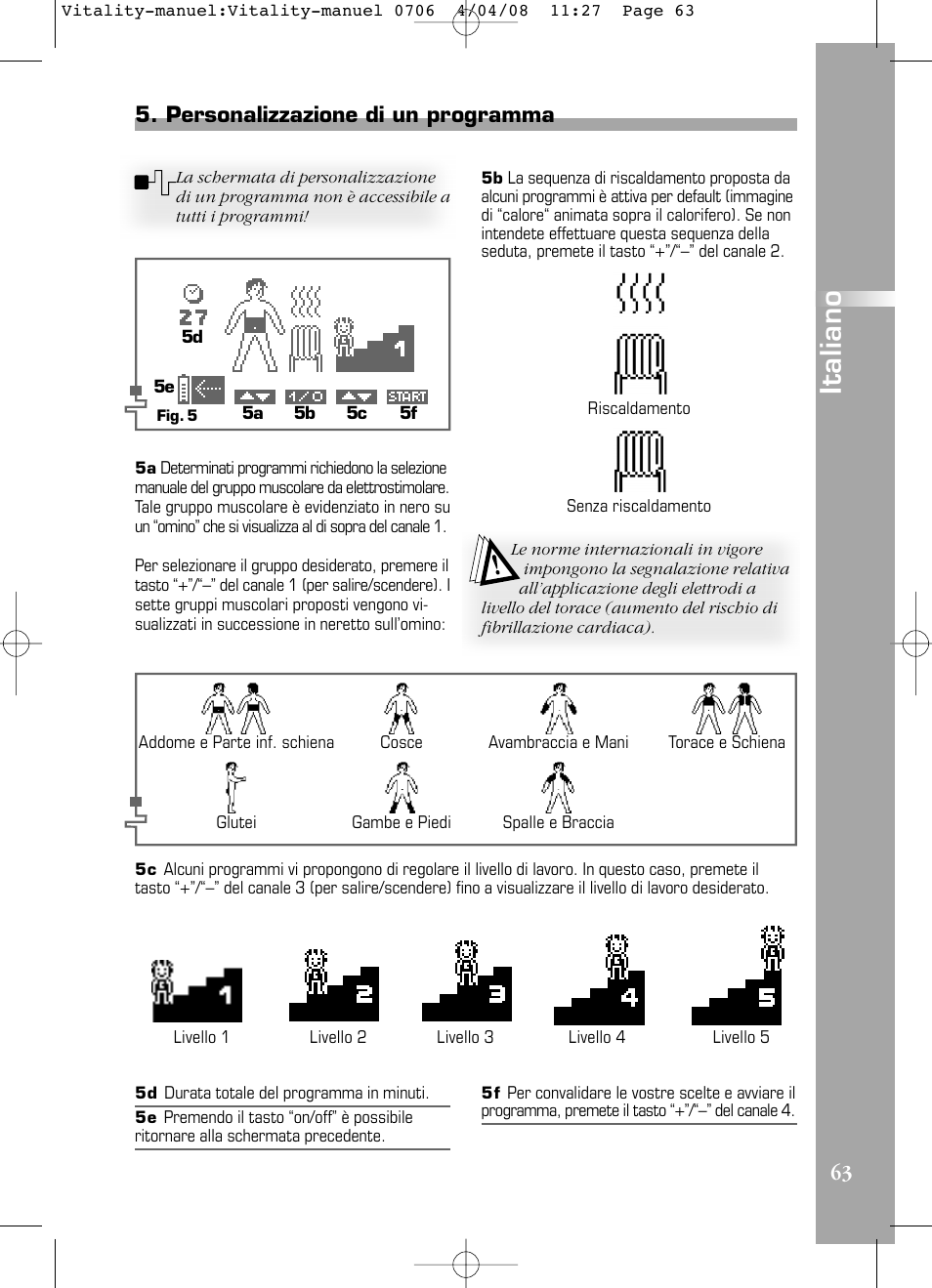 Italiano | Compex Vitality User Manual | Page 63 / 308