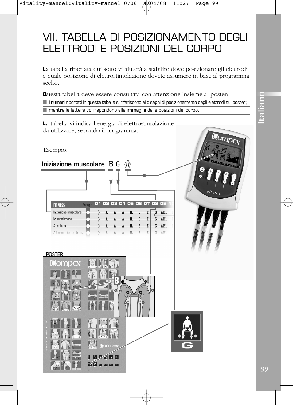 Italiano | Compex Vitality User Manual | Page 99 / 308