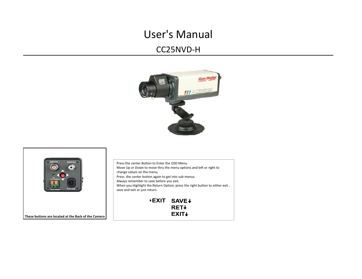 COP-USA CC25NVD-H User Manual | 7 pages