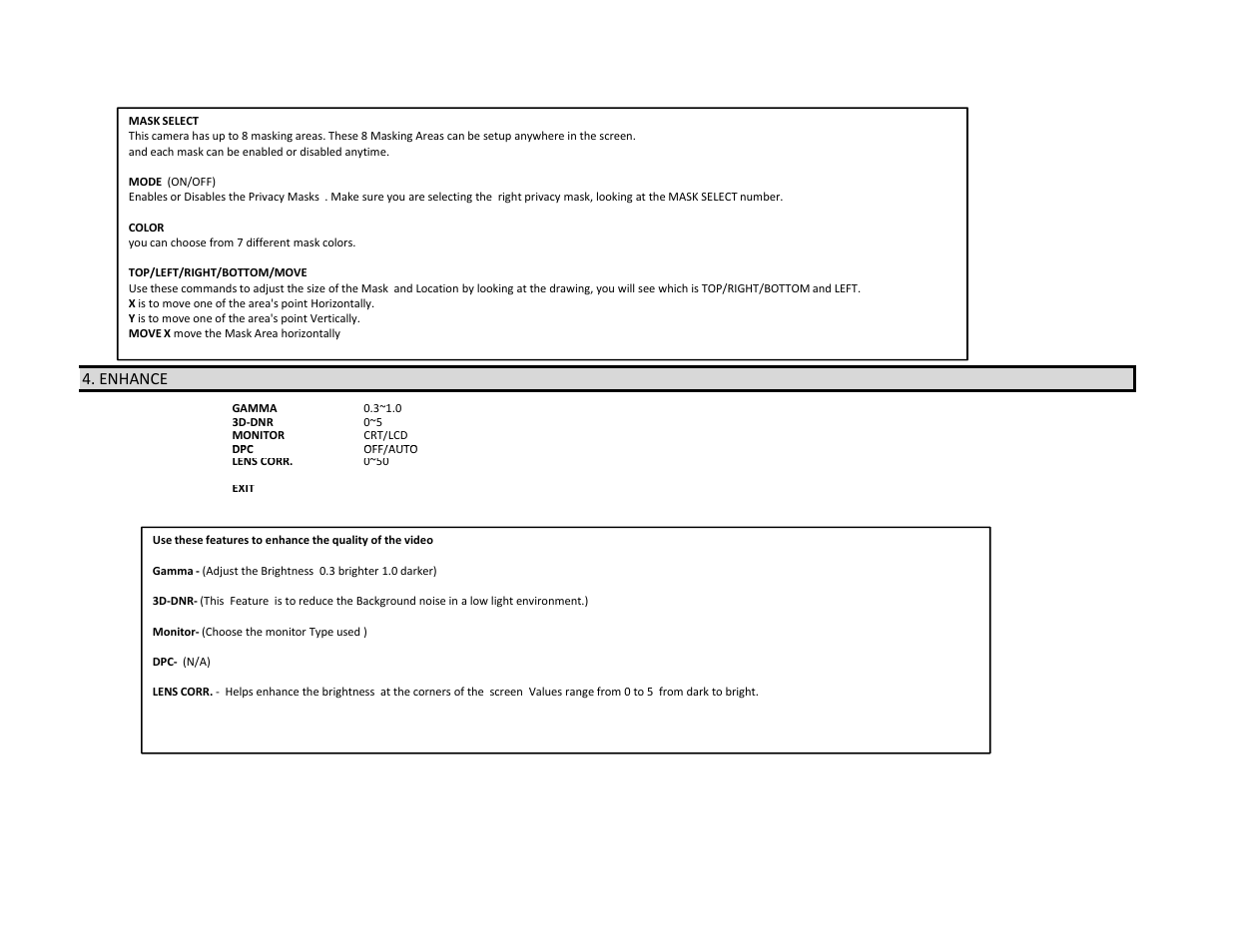 Enhance | COP-USA CD250XIR-WDR User Manual | Page 5 / 6