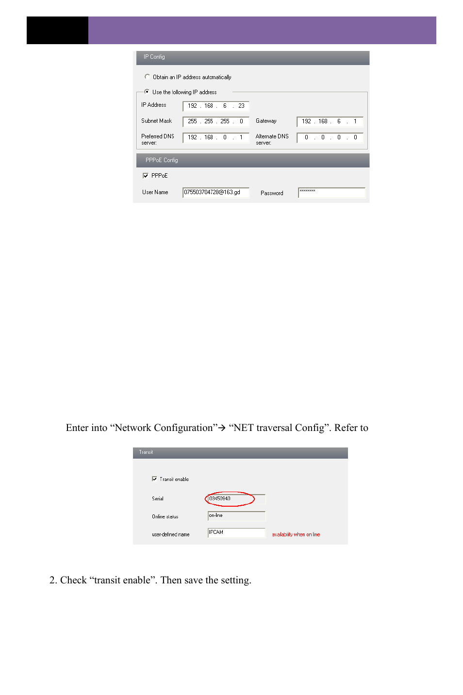 3 net traversal configuration | COP-USA CD55HD-IP User Manual | Page 23 / 55